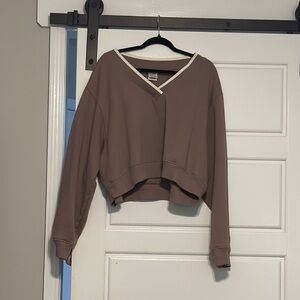 PINK Victoria's Secret Purple Cropped Relaxed Hoodie